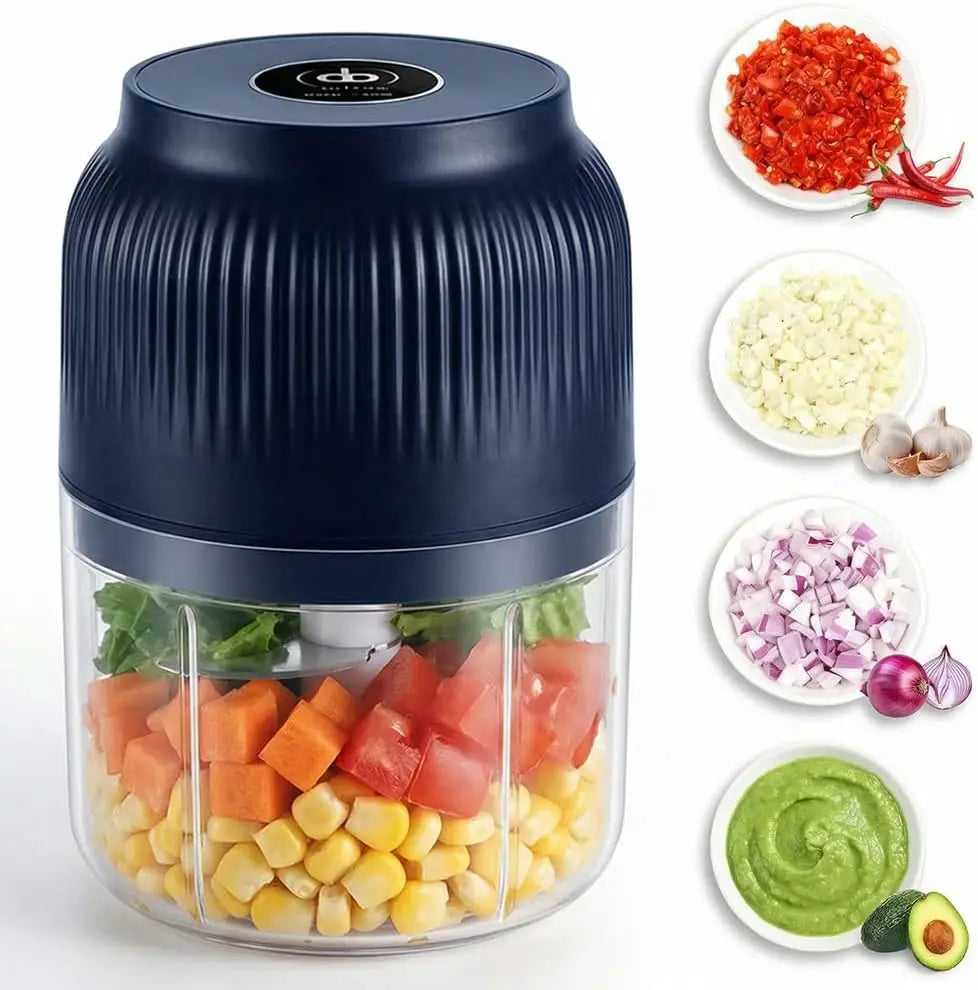 Electric Garlic Choppers Vegetable Mashers Press 300ml Vegetable Choppers Mashers Machine Garlic Crusher Food Chopping