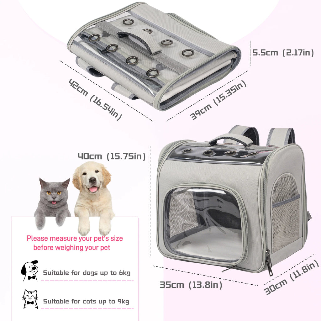 Breathable Pet Backpack With Front Opening