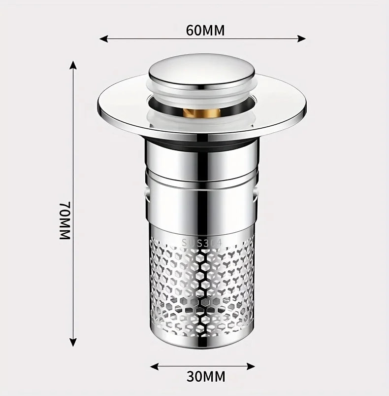 Press-Type Easy Install Anti-Clog Drain