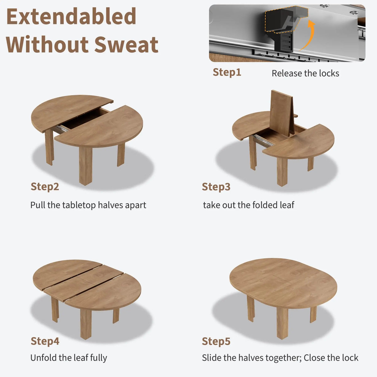 Extendable Round To Oval Dining Table