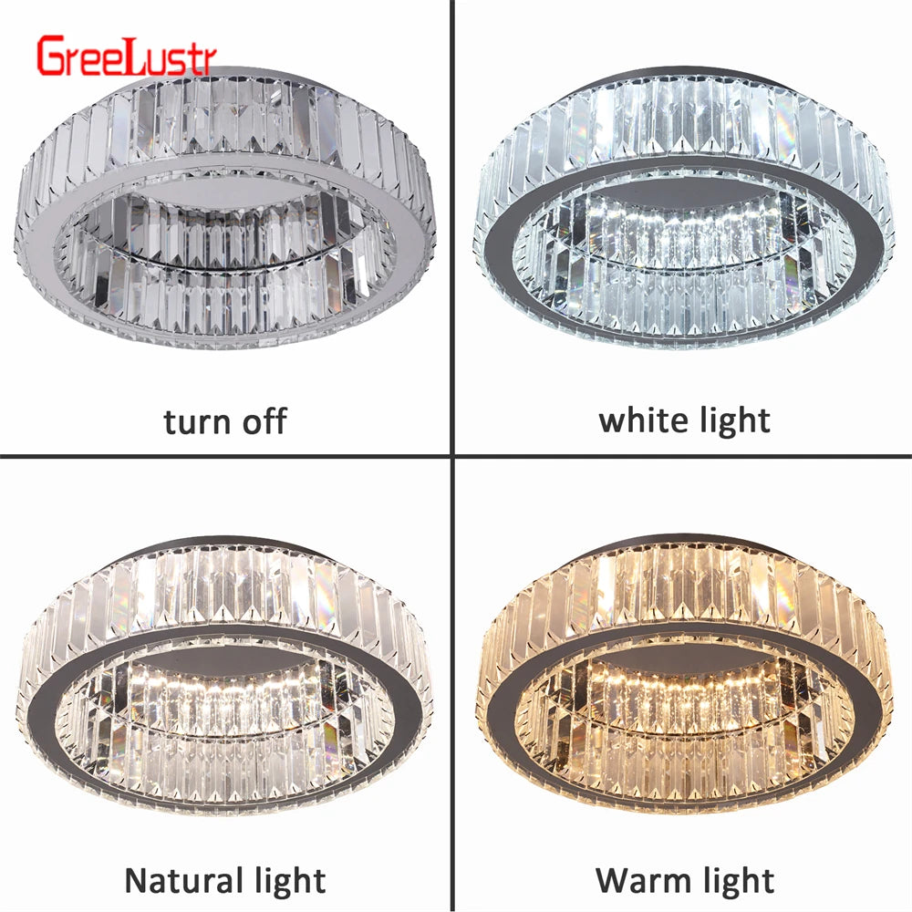 Crystal Round Led Chandelier Dimmable