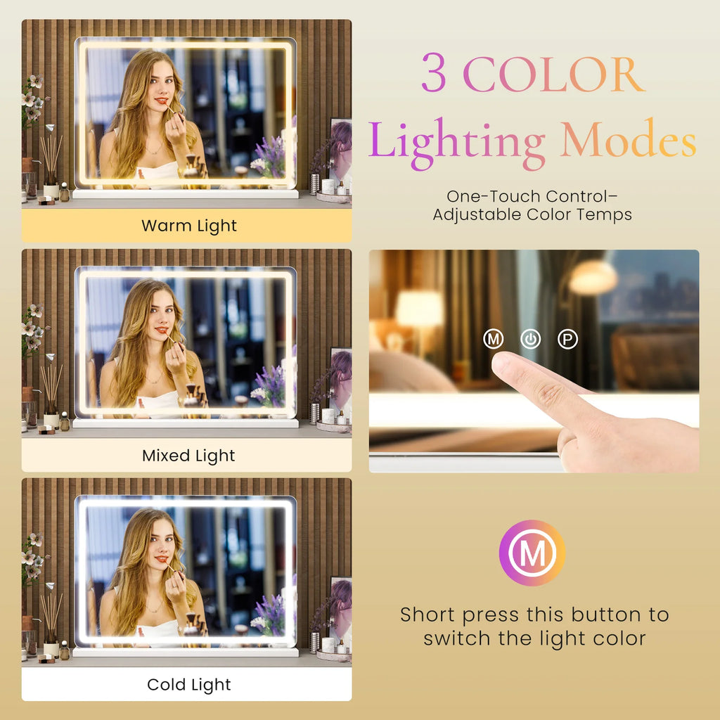 LED Mirror with Dimmable Lights
