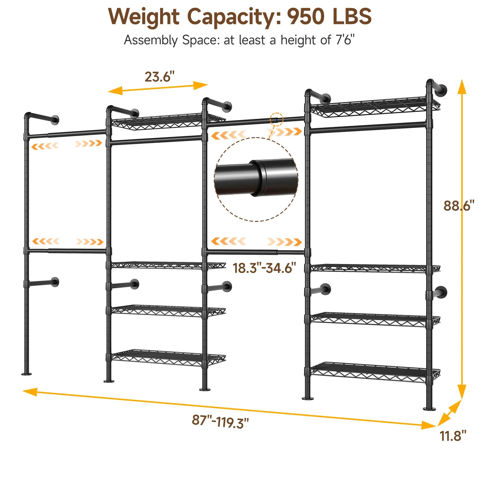 Wall Mounted Industrial Pipe  Clothes Rack
