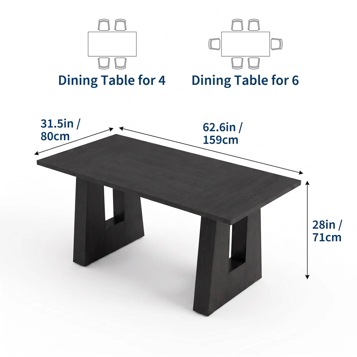 63 Inch Dining Table