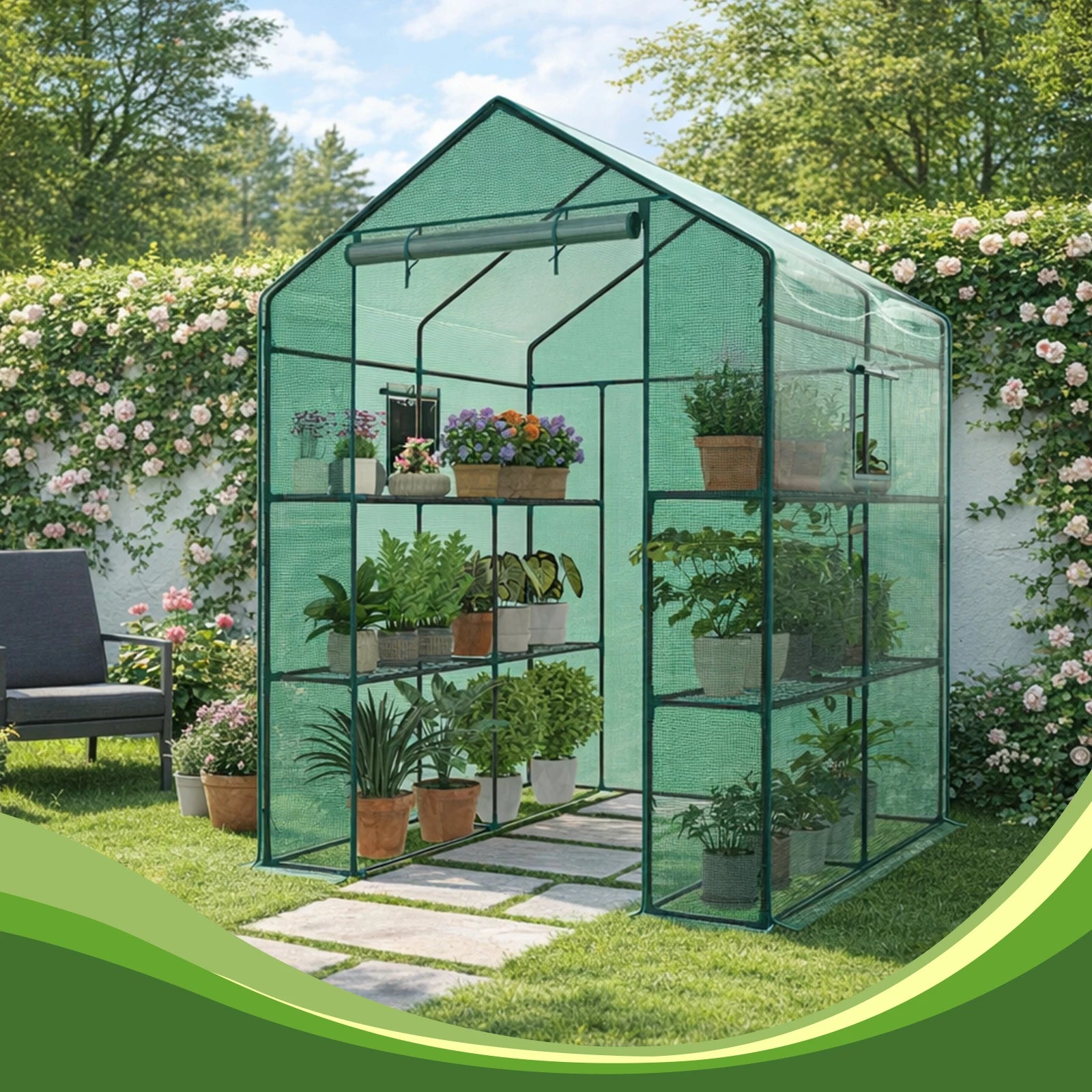 56" Portable Walk-In Greenhouse