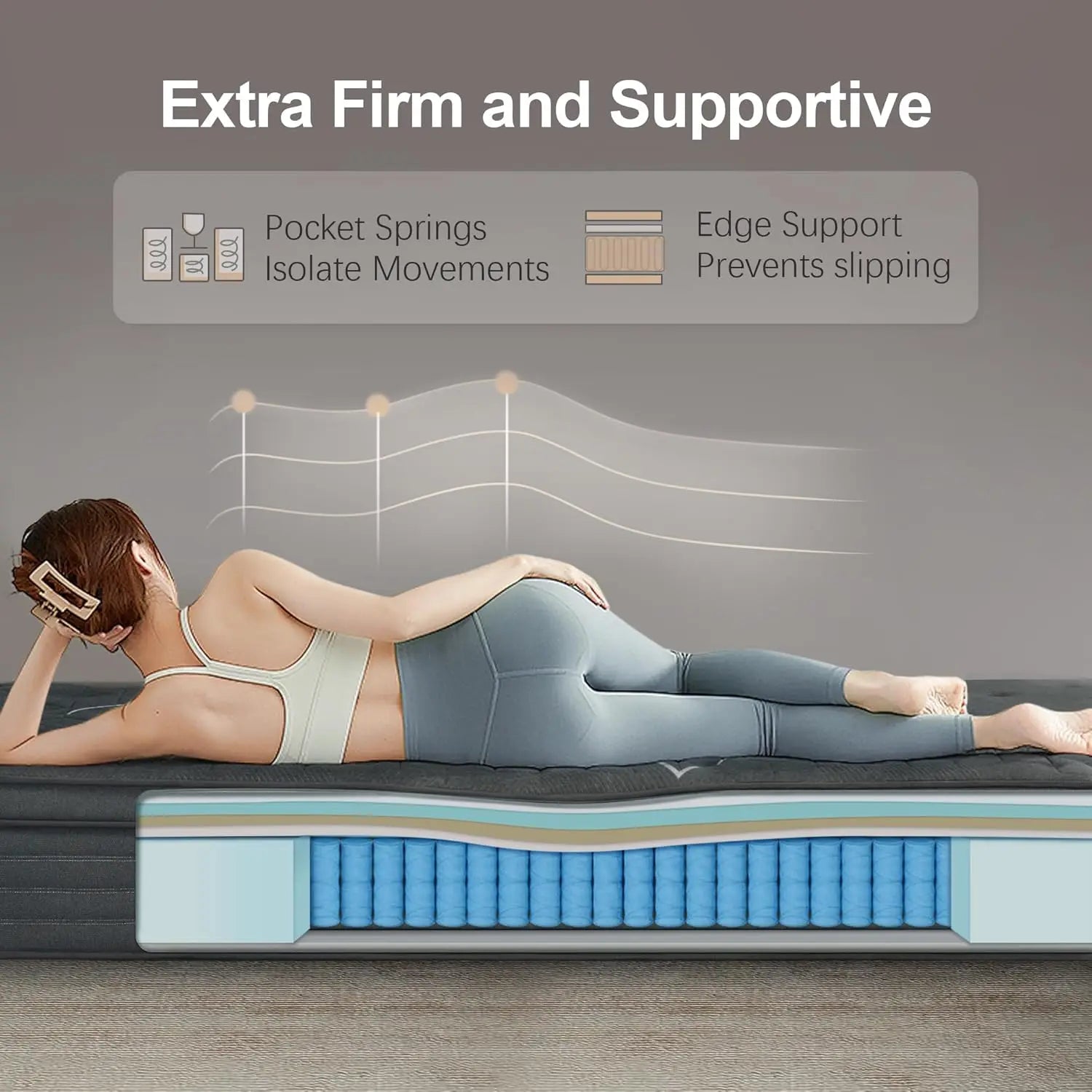 King Memory Foam mattress with Lumbar Support for Back Pain