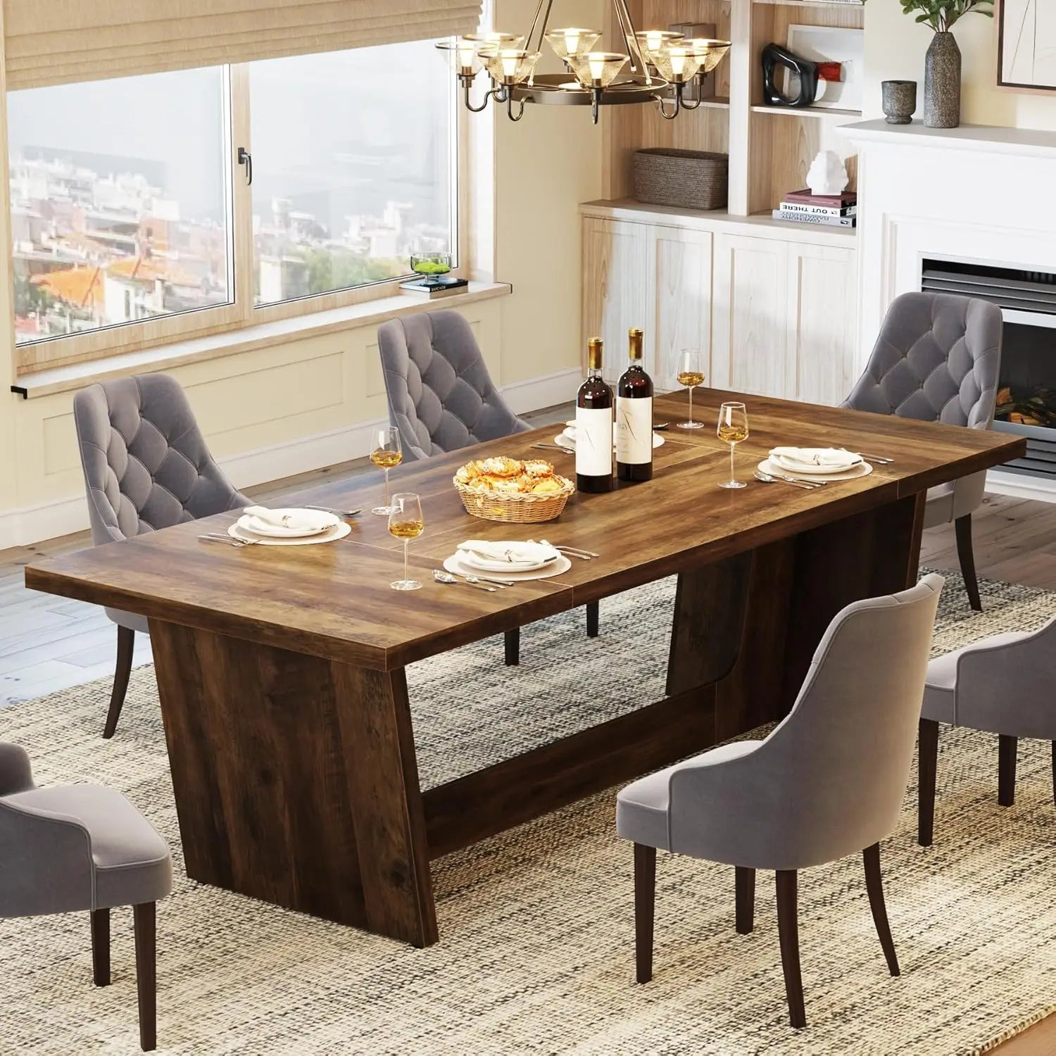 Dining Room Table, Solid Pedestal