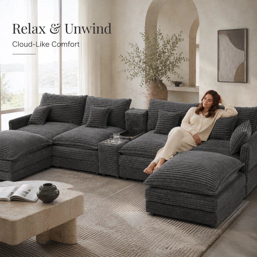 7-Piece U-Shaped Sofa Set