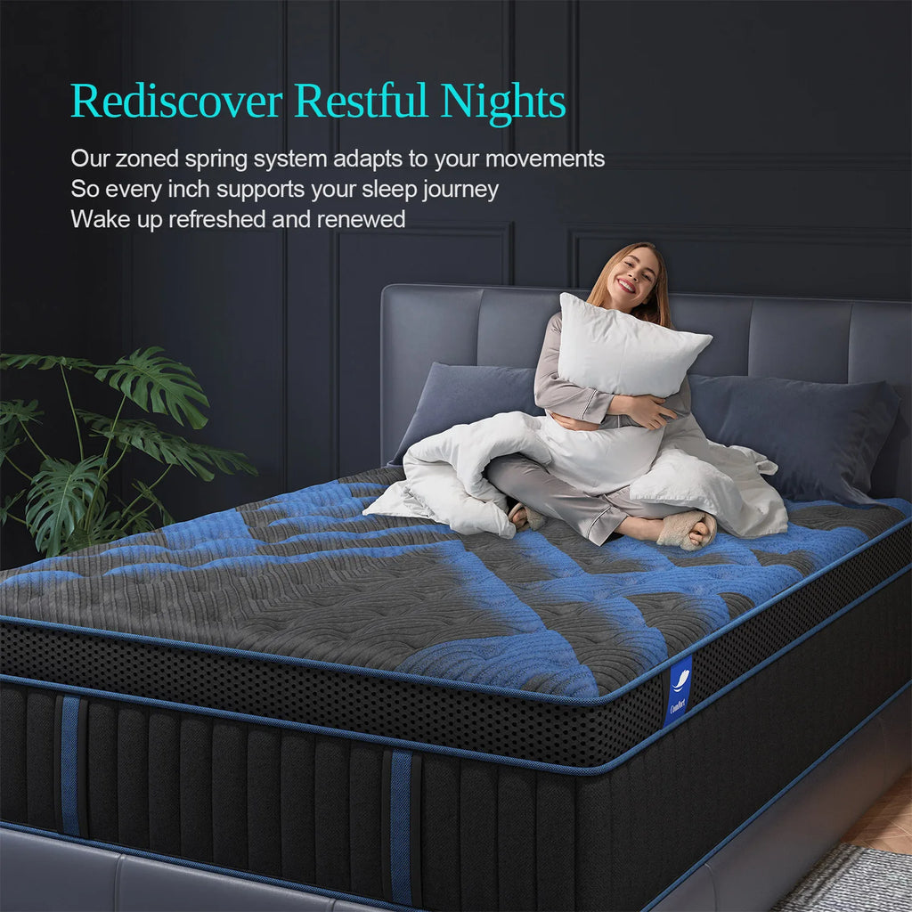 Memory Foam Pocket Spring Mattress in a box, Twin/Full/Queen/King