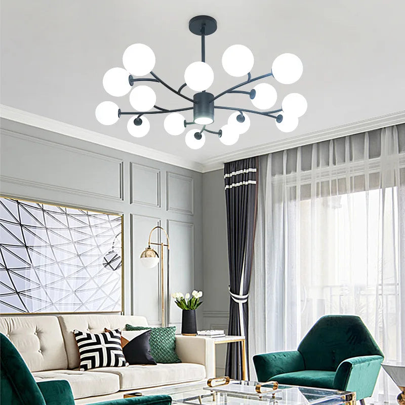2024 New Nordic Living Room LED Pendant Lamp Modern Simple Restaurant Bedroom Kitchen Luxury Chandelier Home Decoration Lighting