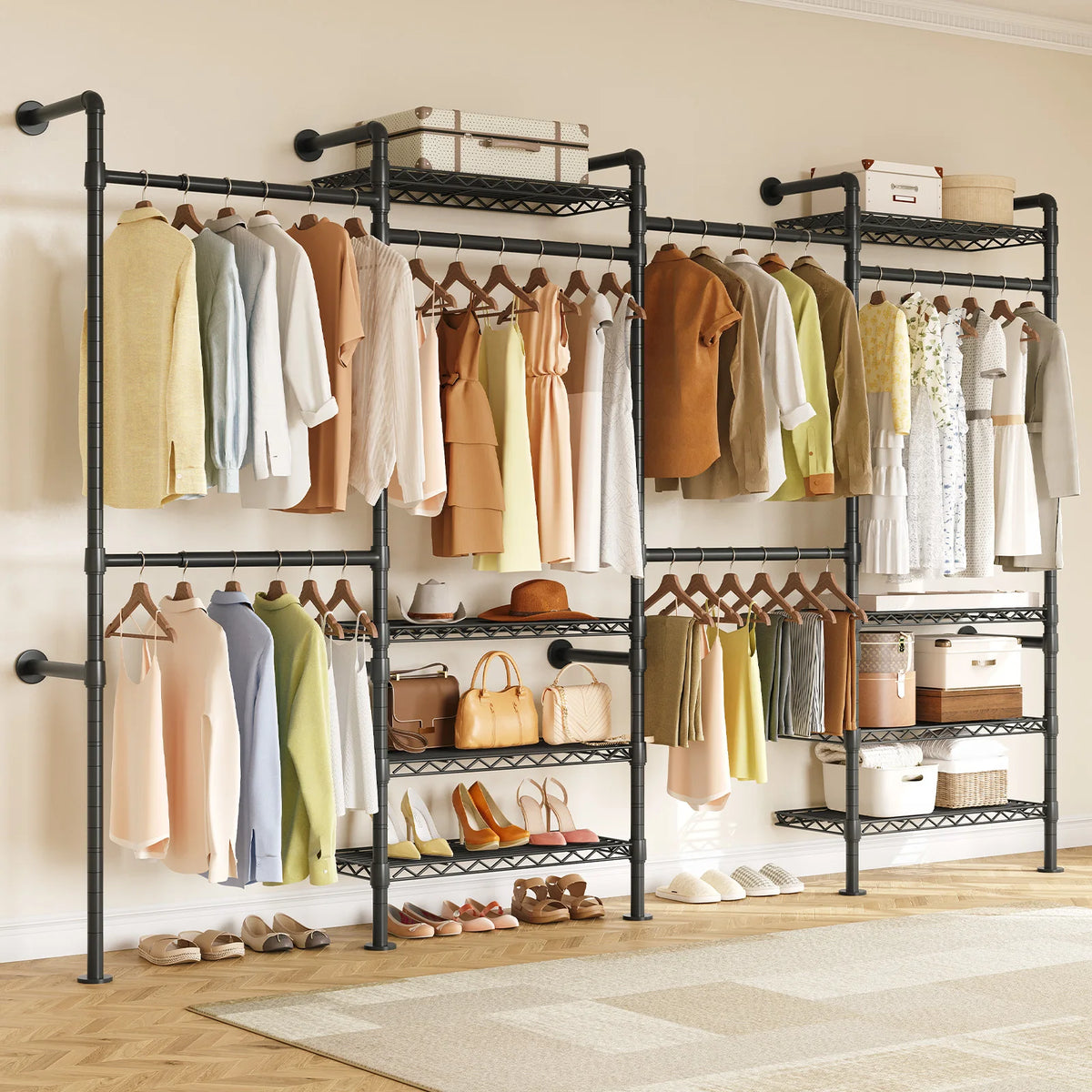 Wall Mount Pipe Clothes Rack