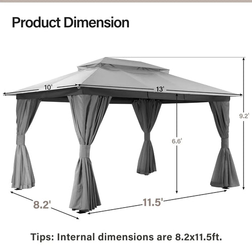10'x13'Outdoor Gazebo/Canopy with Mosquito Nettings