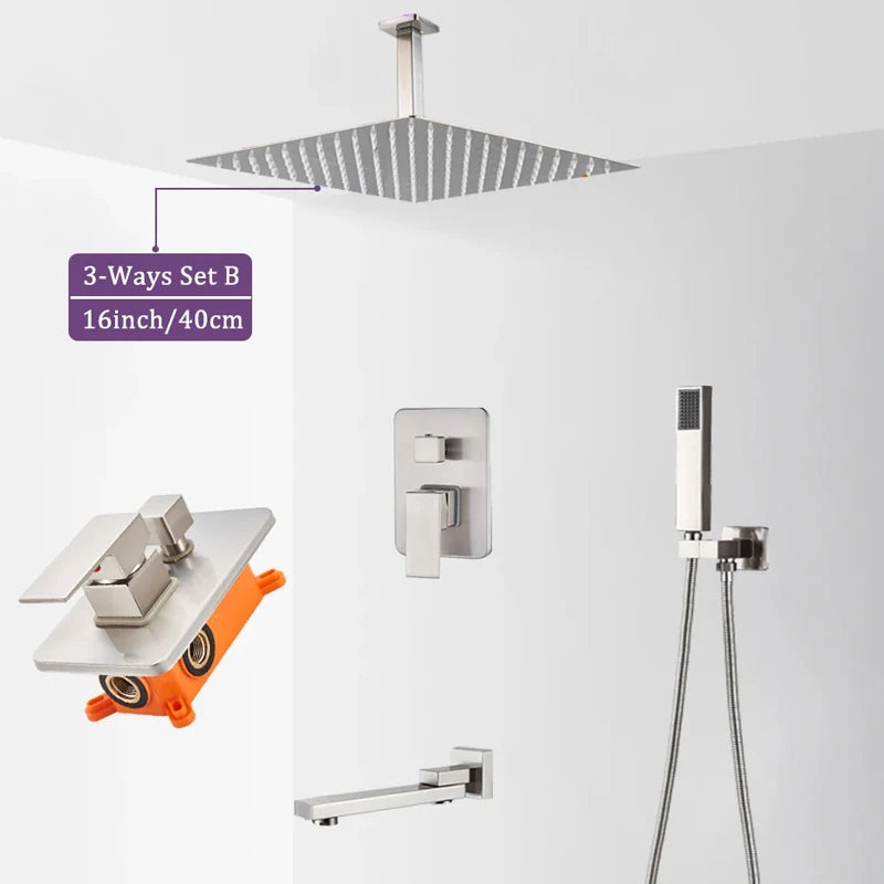 Brushed Nickel Shower Faucet 2/3 Way Shower