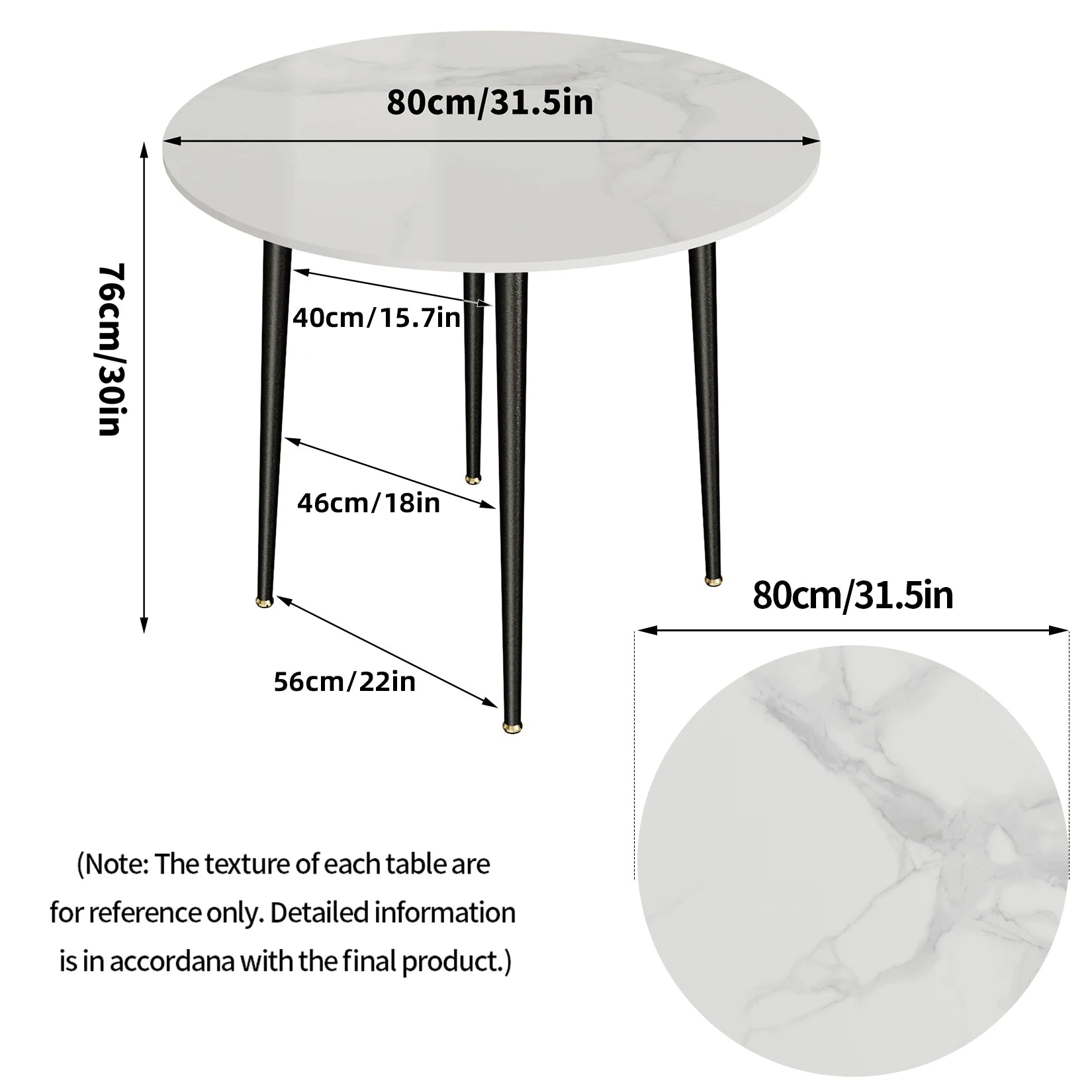Round Dining Table Marble Top