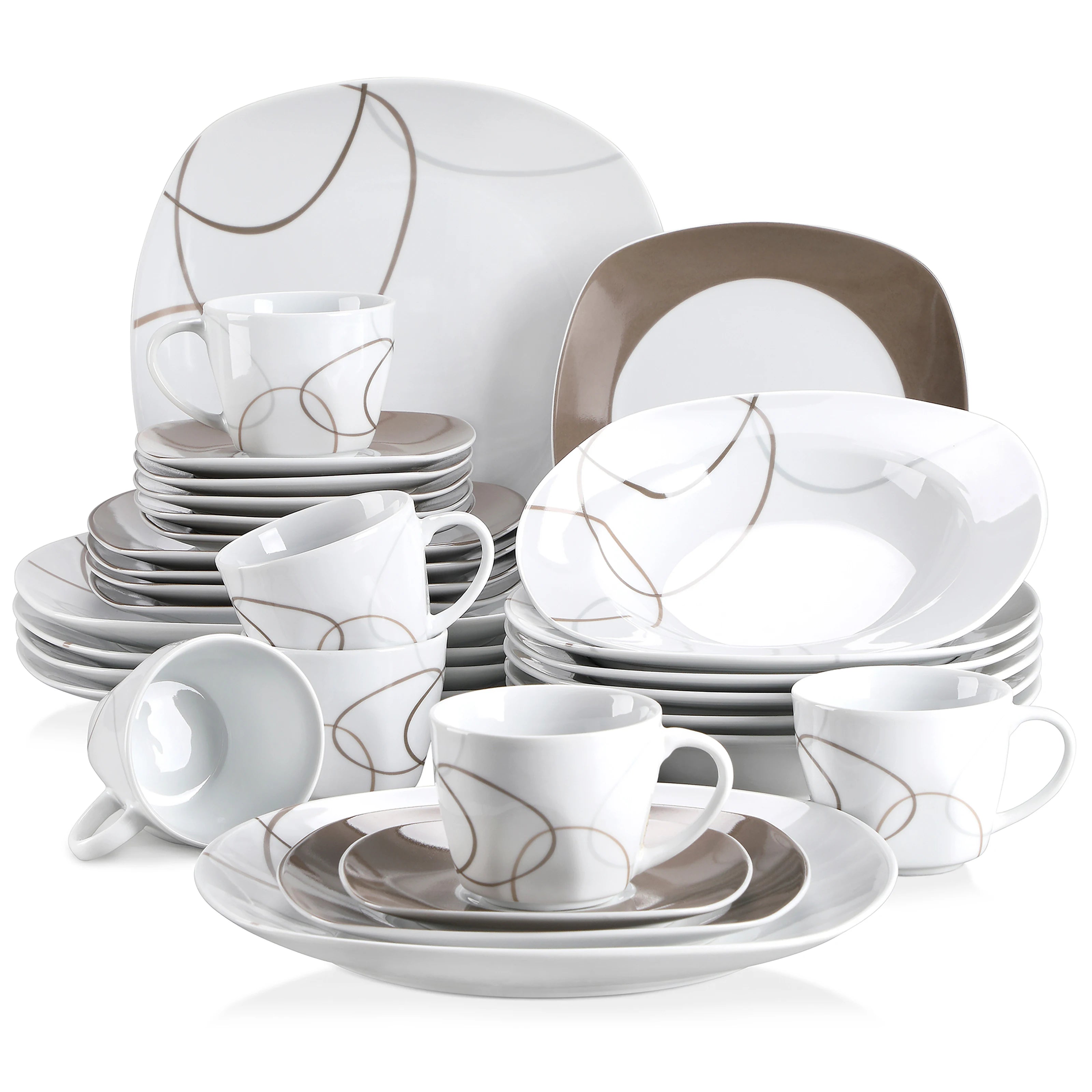 30-Piece Porcelain Dinner Plate Set