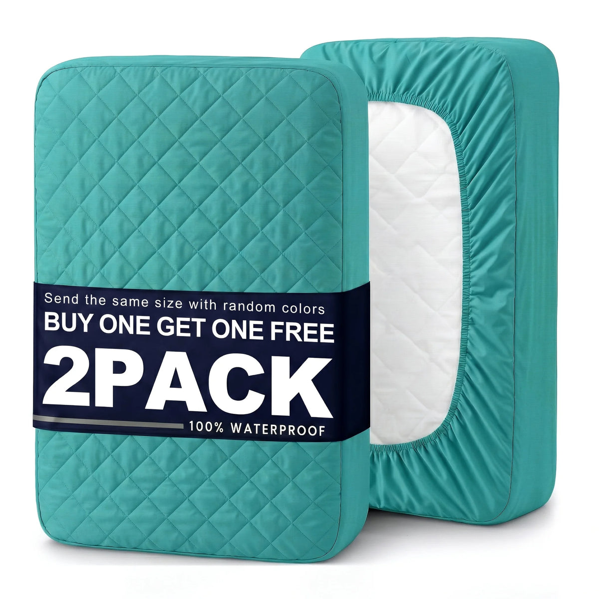 2Pcs Quilted Waterproof Mattress Cover