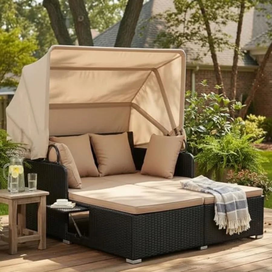 Daybed Canopy, 2 Foldable Side Tables