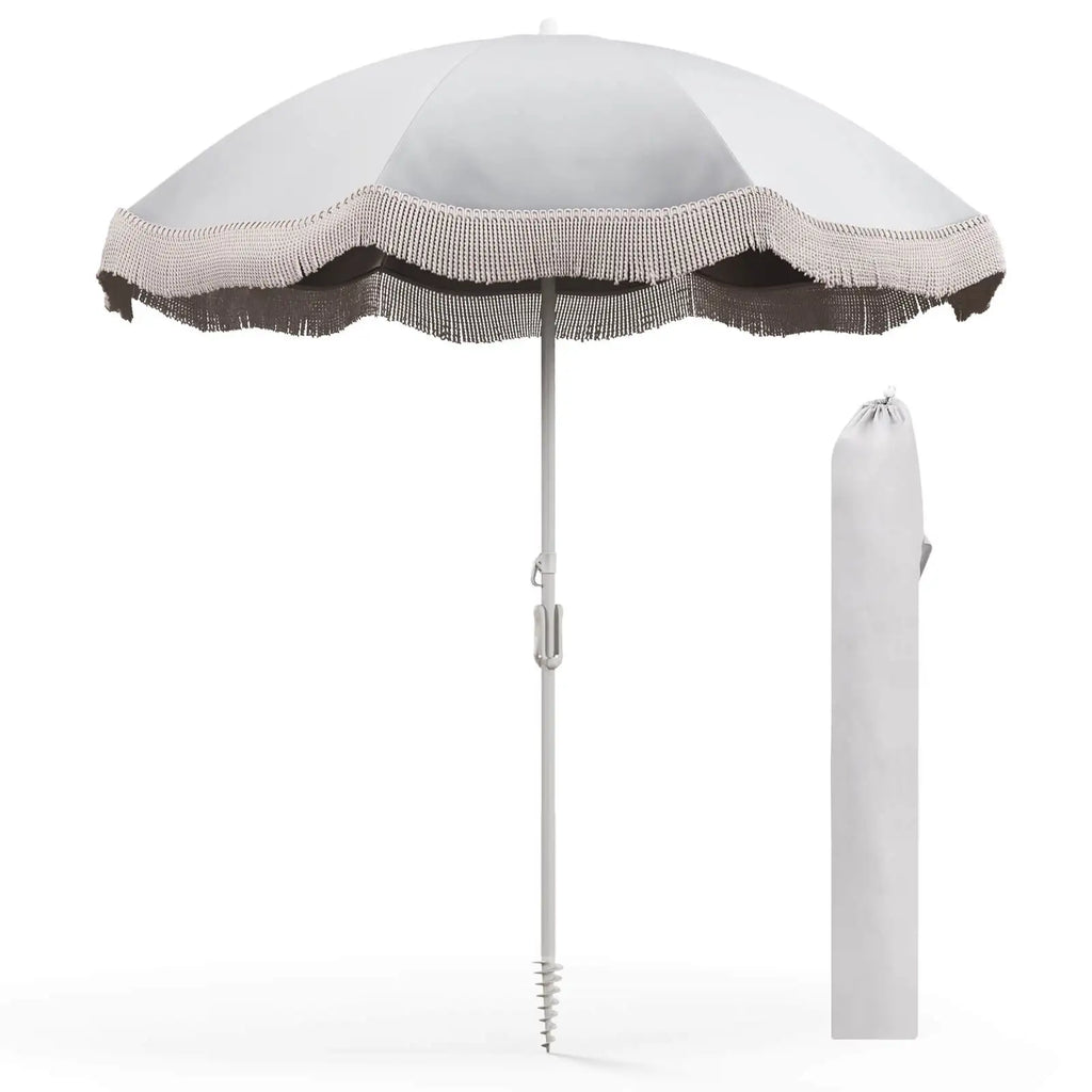 6.5 FT Outdoor Umbrella w/Carrying Bag Push Button Tilt