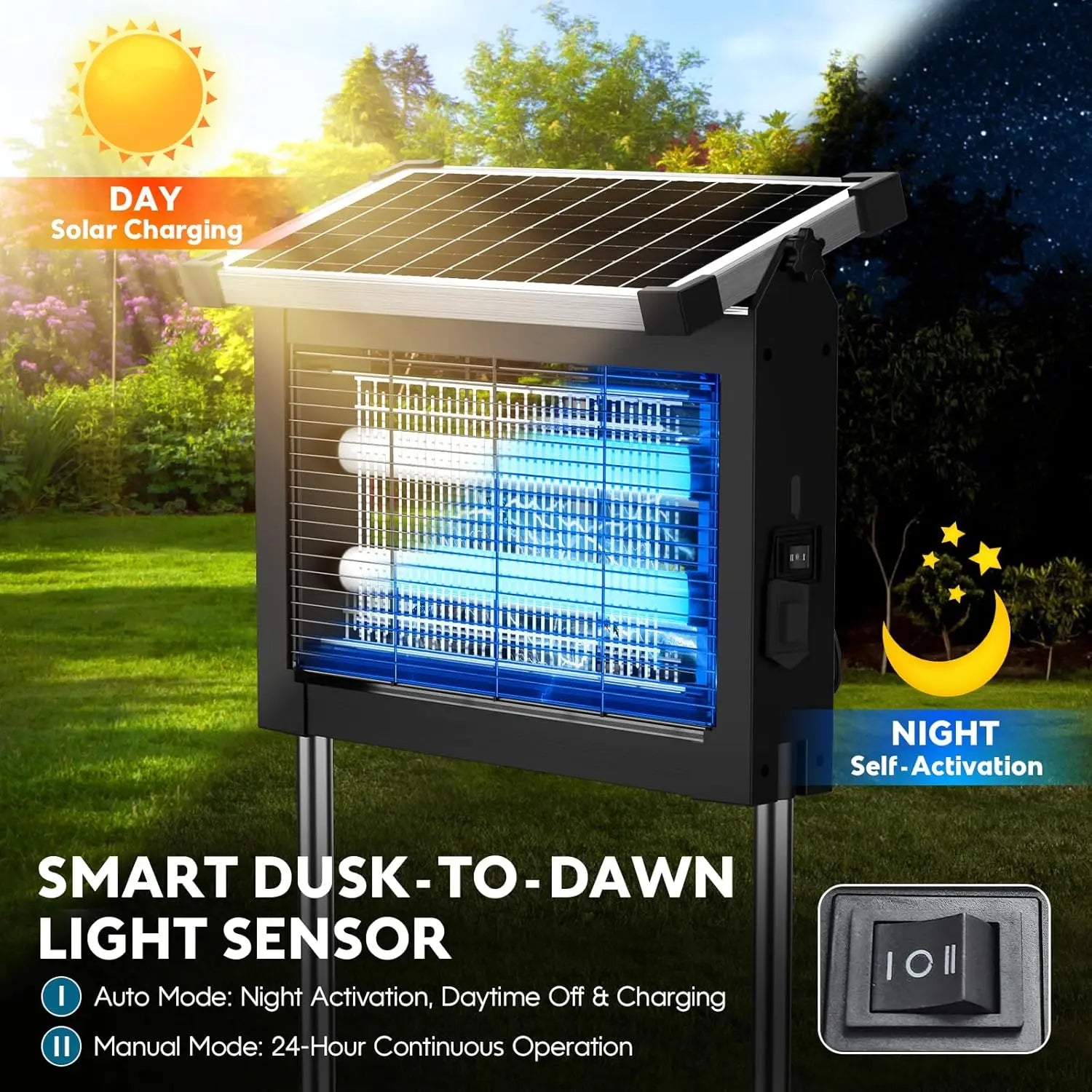 Solar Bug Zapper Outdoor, Waterproof