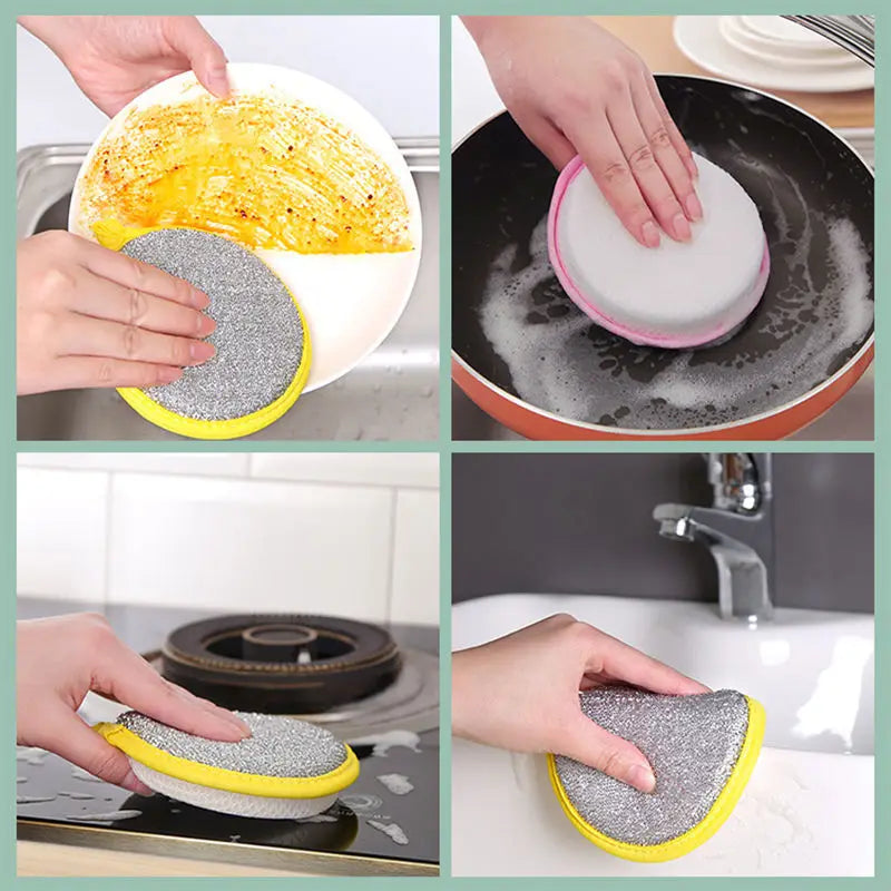 10PCS Reusable Double Sided Pot/Pan Scrubber