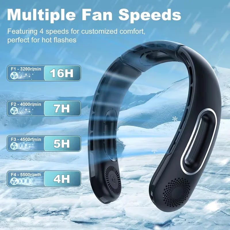 Portable Neck Fan, USB Rechargeable
