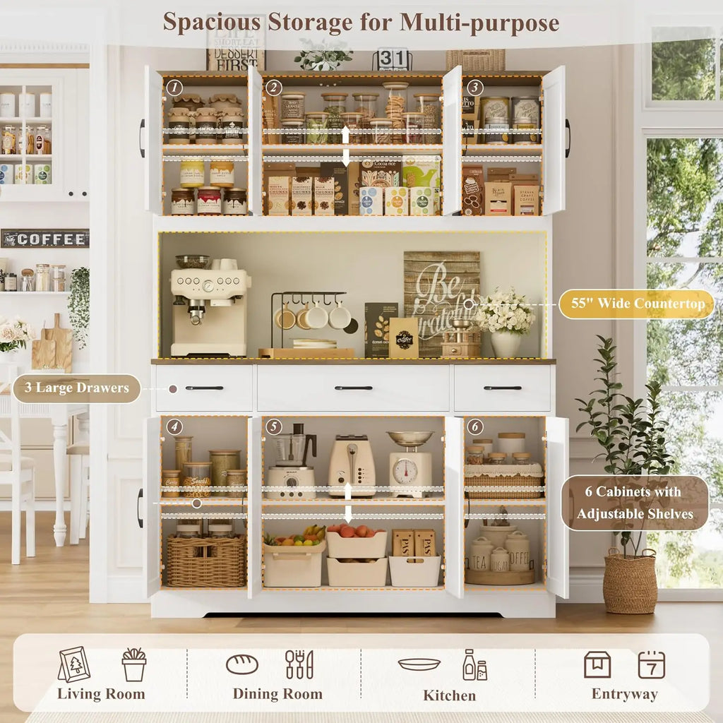 71" Tall Pantry Cabinet with Charging Station