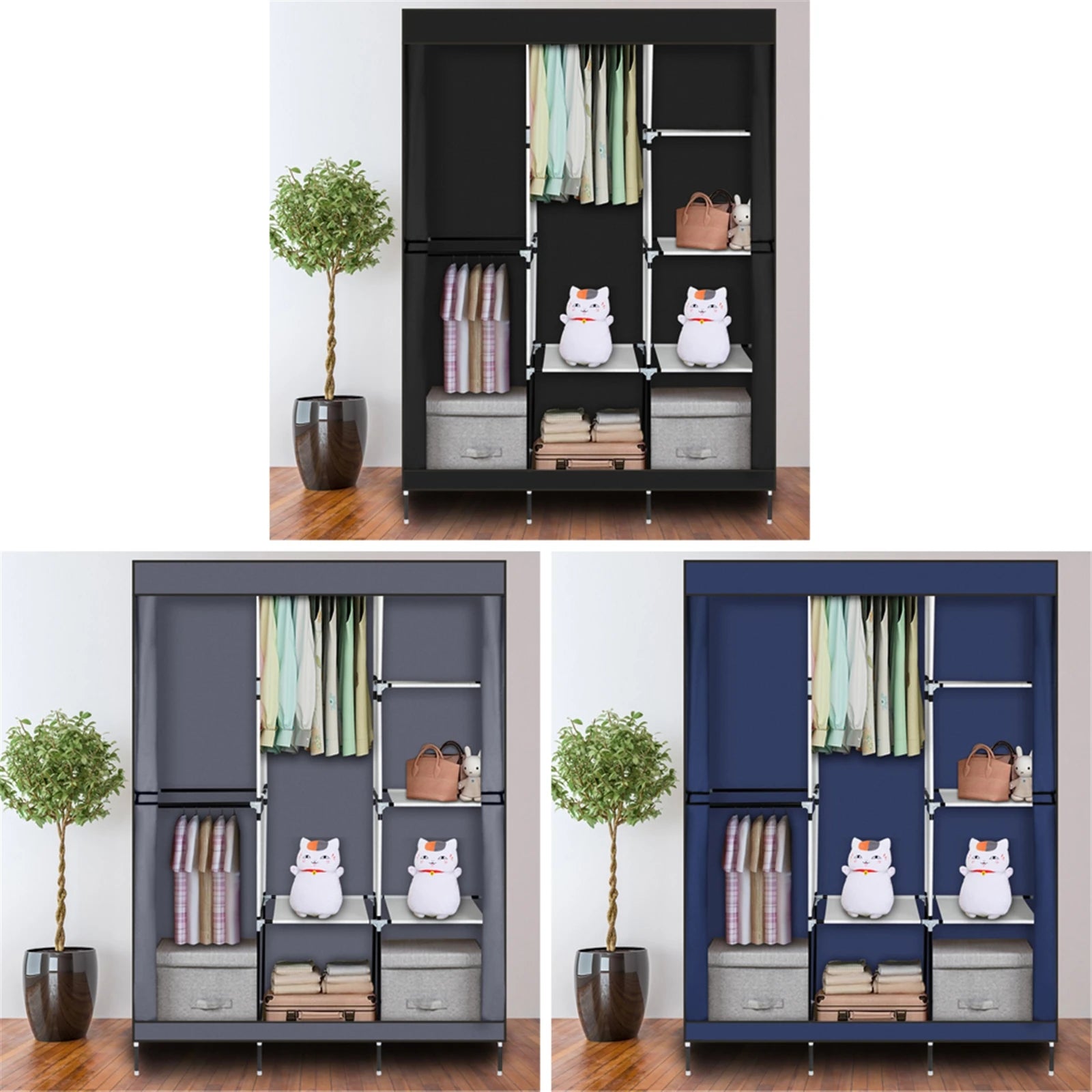 71" Portable Wardrobe Closet