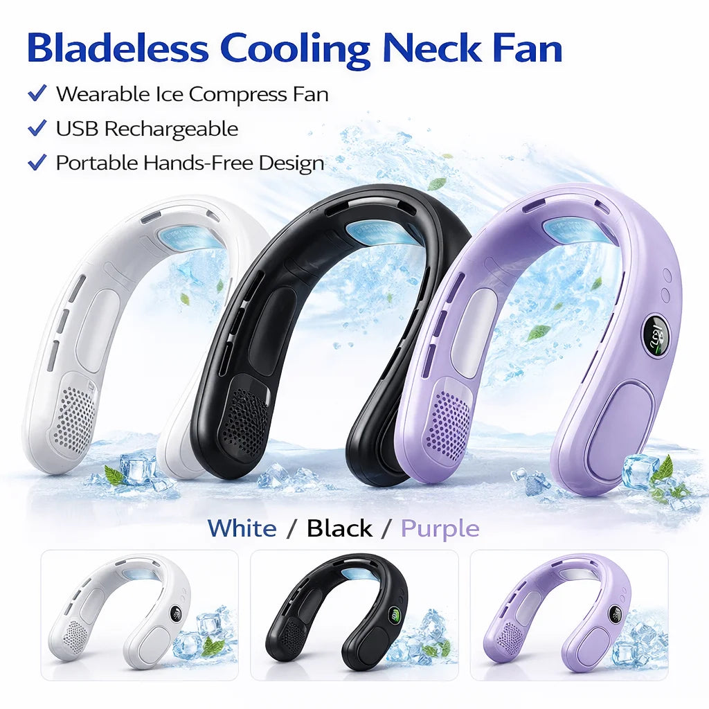 Cooling 5-Speed Bladeless Neck Fan, USB
