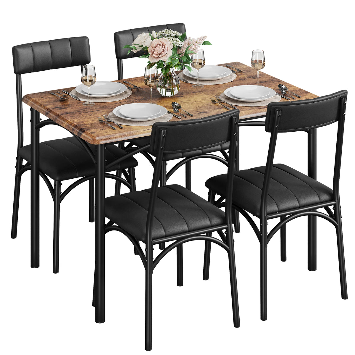 Table & 4 Upholstered Chairs