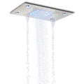 Black Rain Waterfall Shower Head Remote Control LED