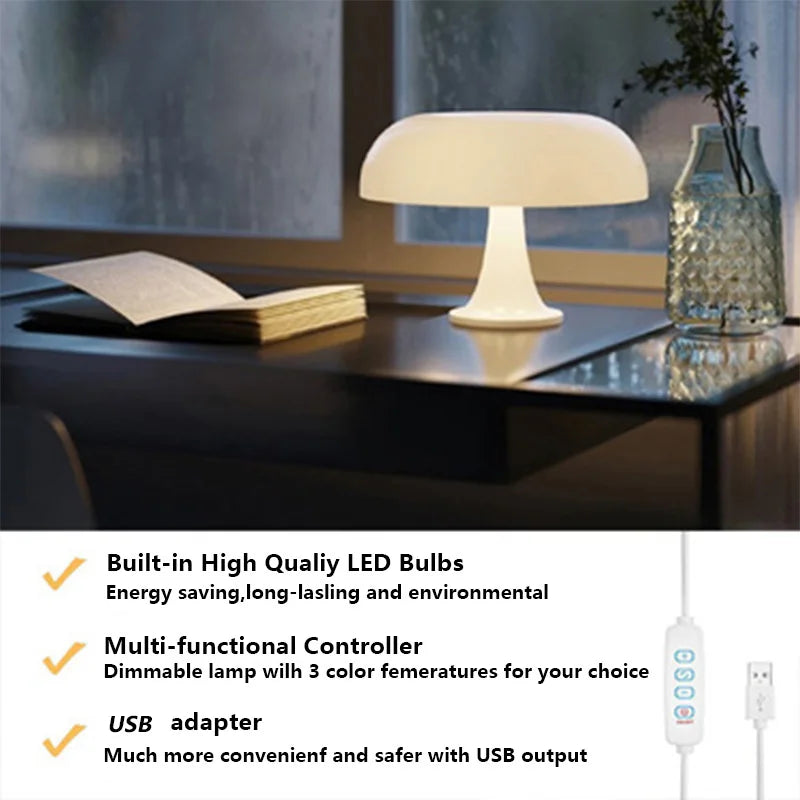 Mushroom Lamp for Bedroom, Living Room