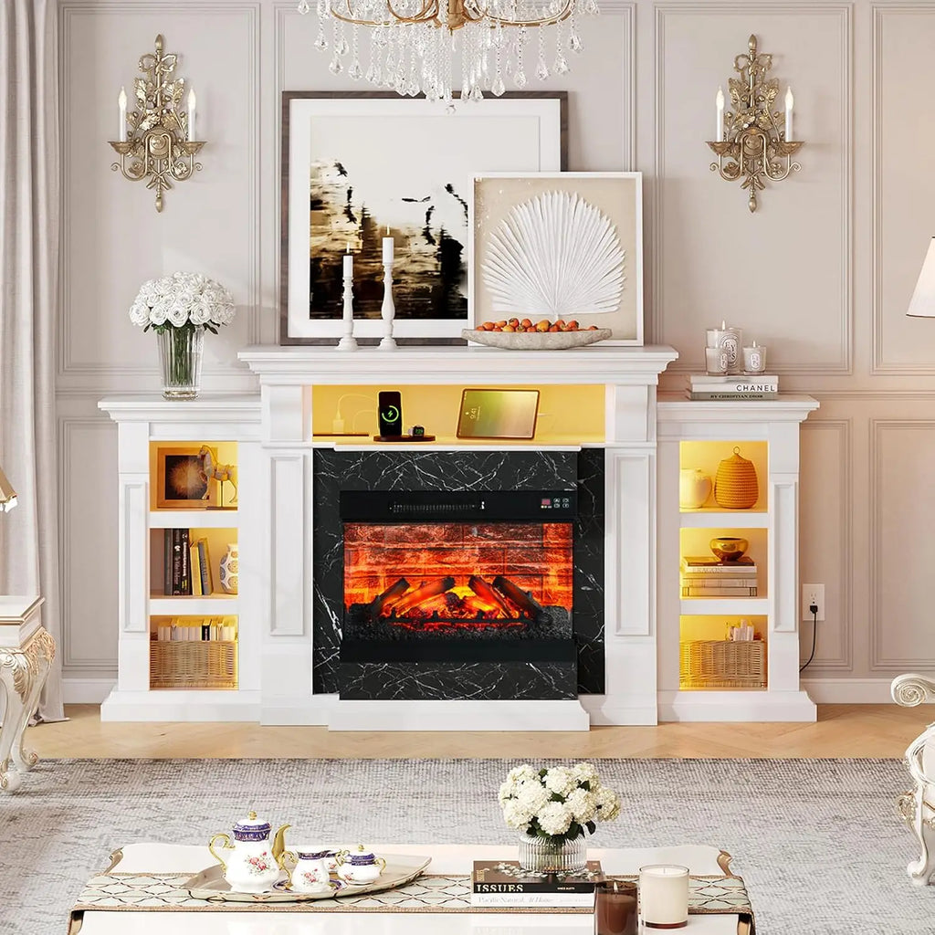 72'' Electric Fireplace Heater, TV LED Media Console