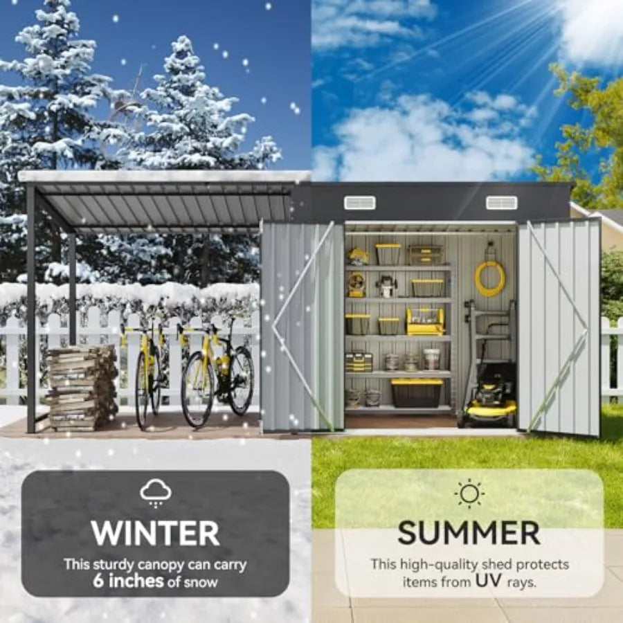 6'x4' Hardtop Gazebo storage shed, Solar
