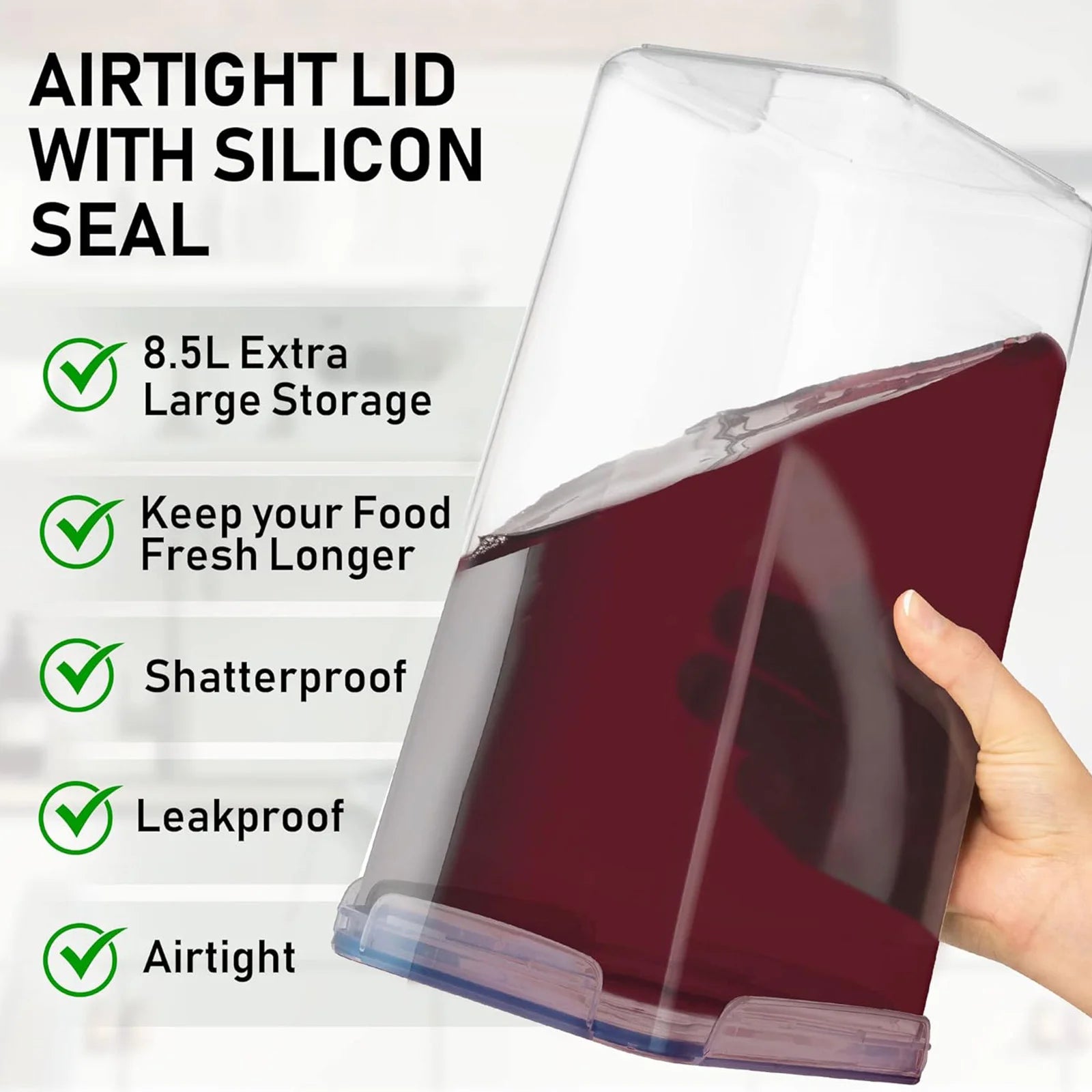 2Pcs Airtight  8.7L Food Storage Containers