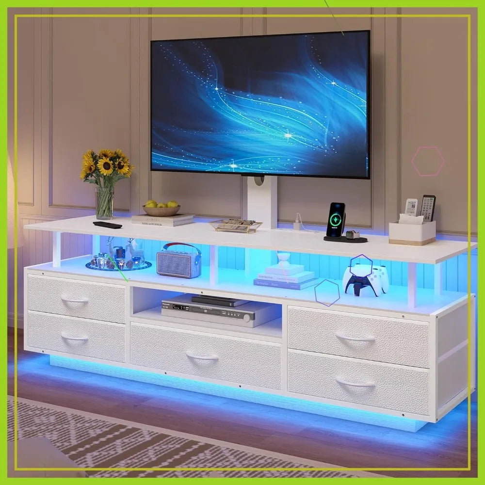 LED TV Stand, Mount, Power Outlets, Storage