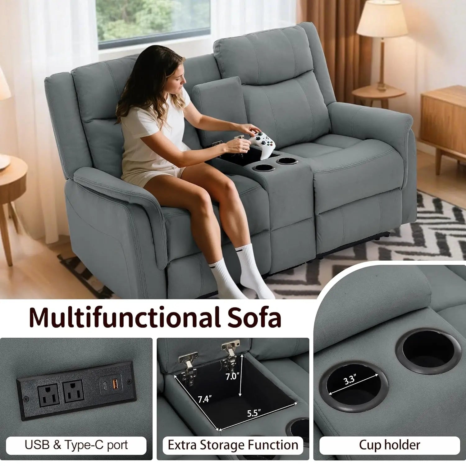 Reclining Loveseat with Console