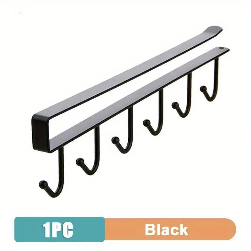 1pc 6 Hooks Storage Rack