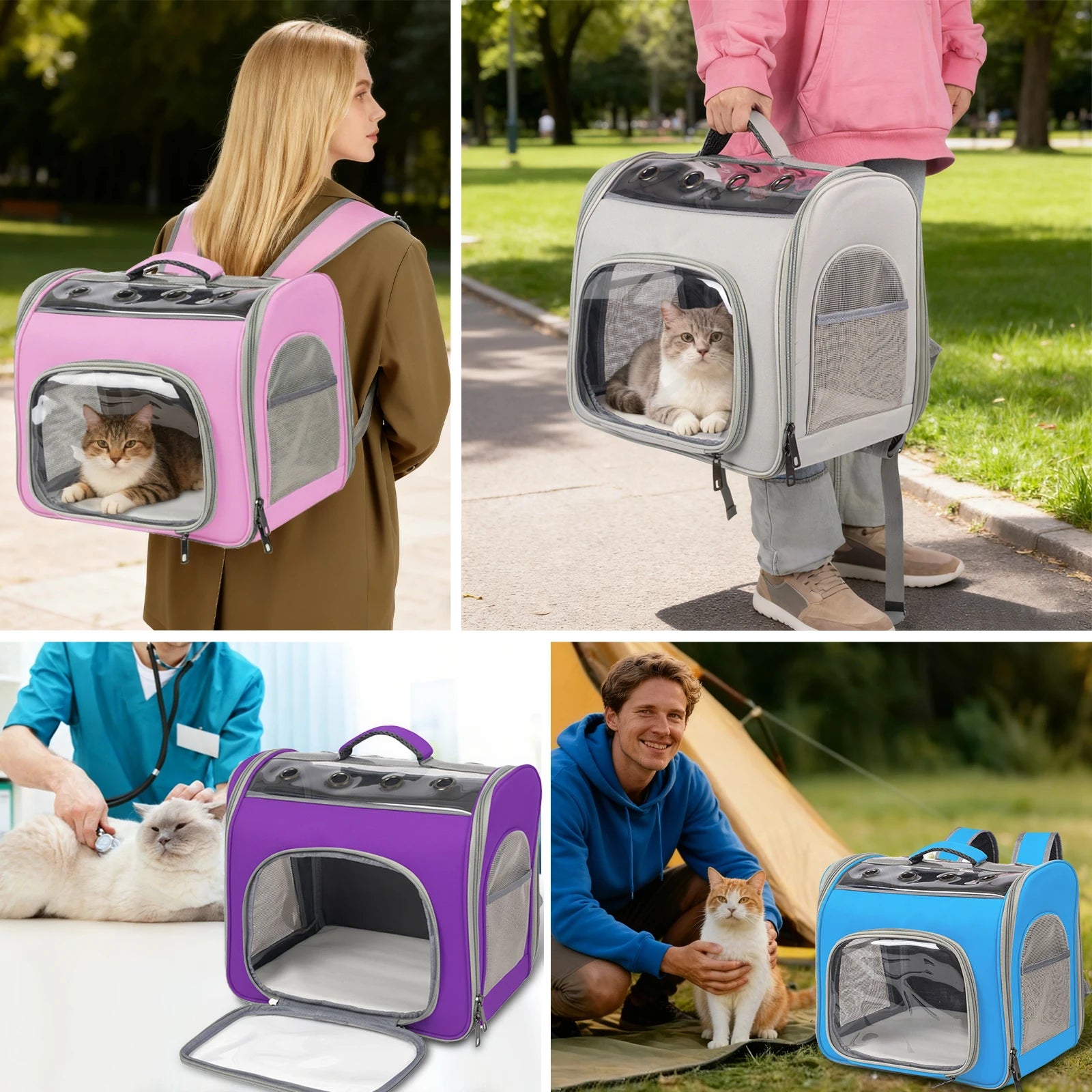 Breathable Pet Backpack With Front Opening
