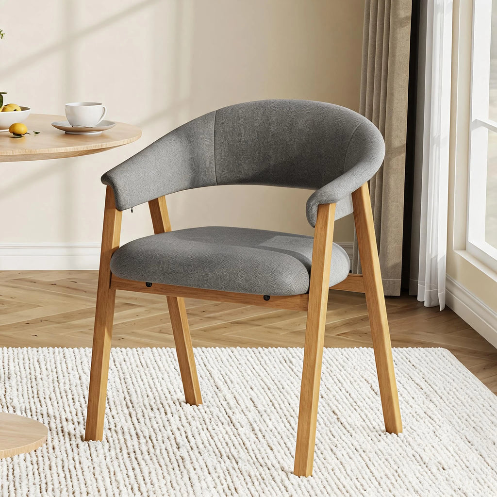 Upholstered Armchairs With Curved Back