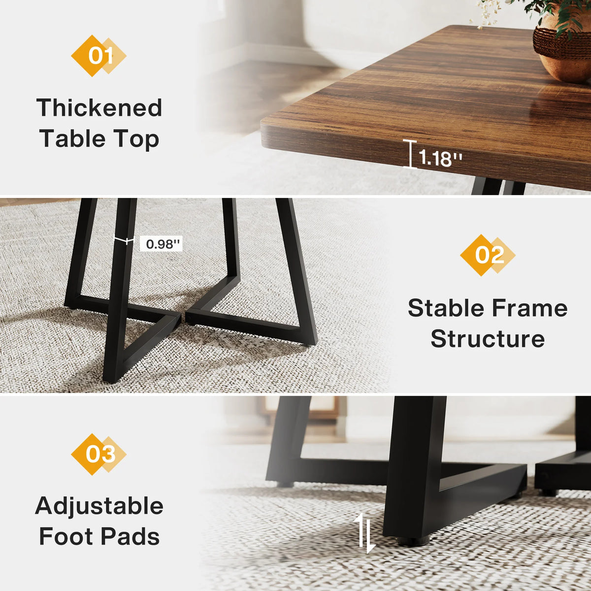 31.5" Table with Metal Base
