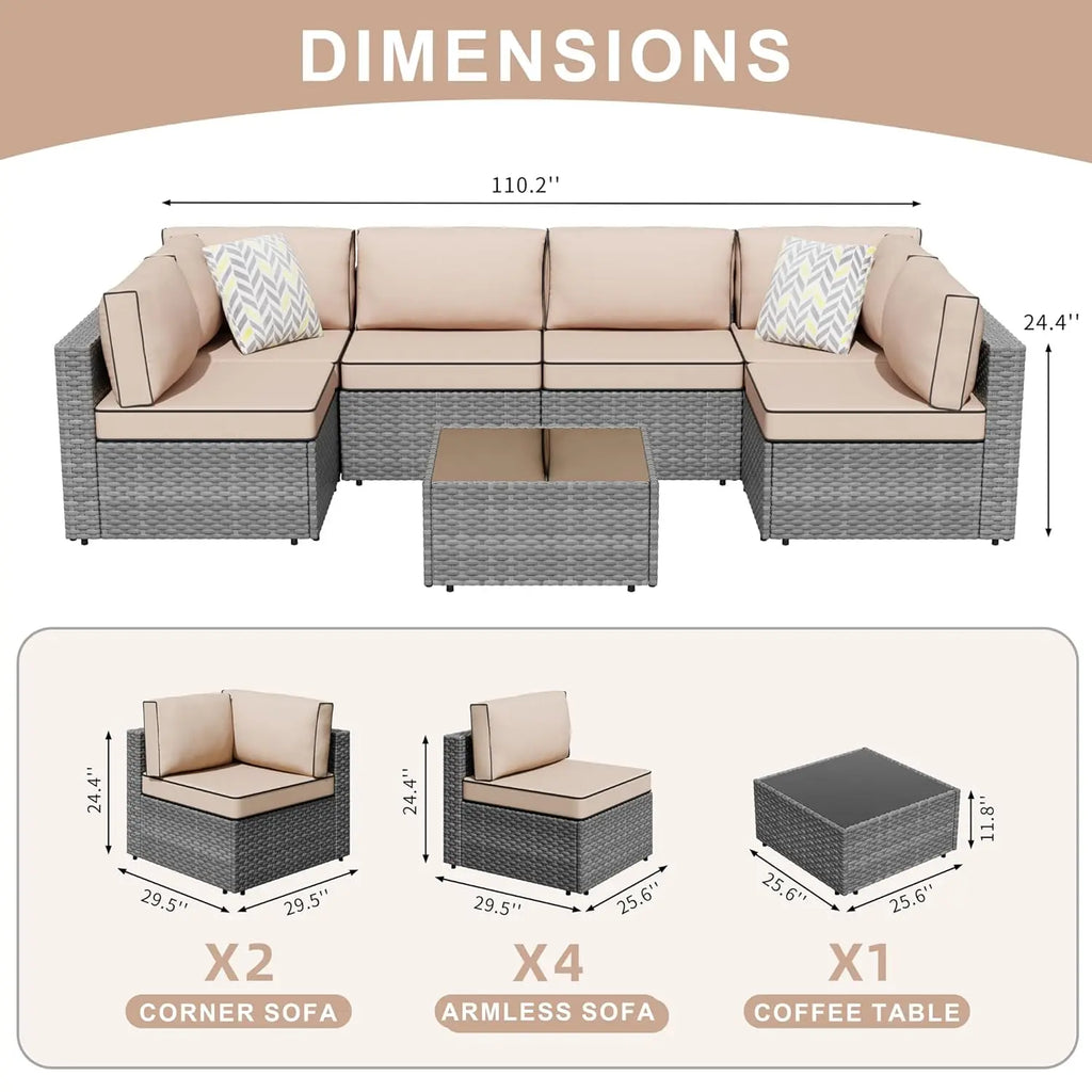 7-Piece Outdoor Patio Furniture Set