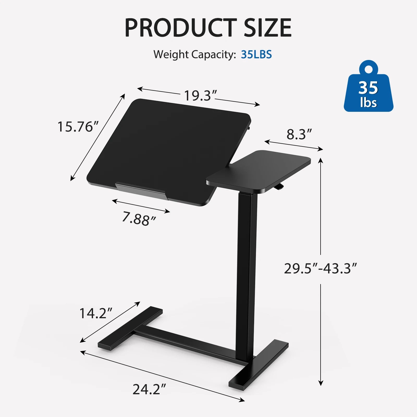 Overbed Bedside Flip Lap Desk