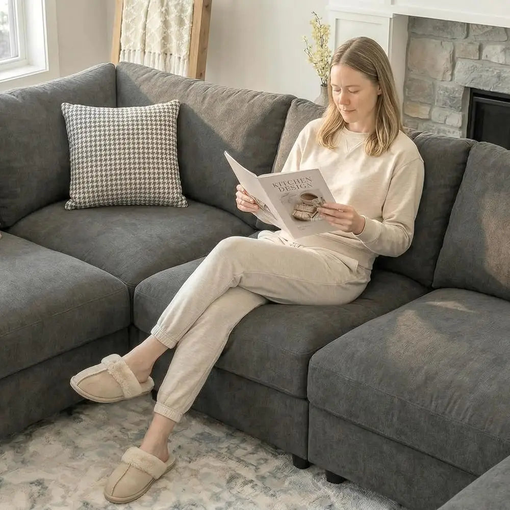 Cloud-Shaped Sleeper Sofa with Detachable Armrest
