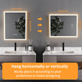 LED Mirror Wall Mount, Lights, Anti-fog  16x20 in