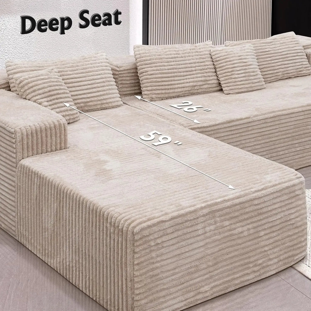 Deep Seat Oversized Modular Sectional Sofa