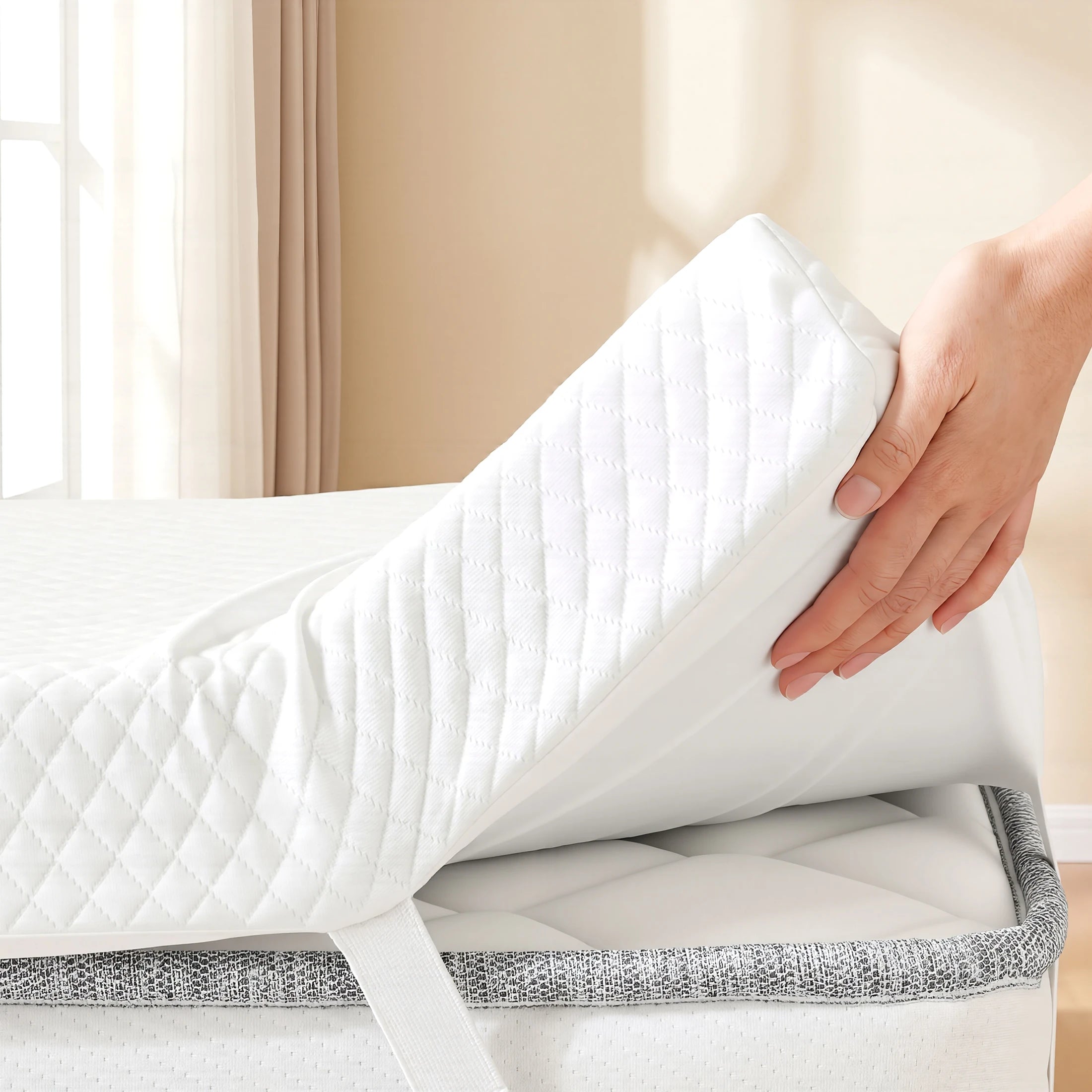 3 Inch Memory Foam Mattress Topper with Removable Cover
