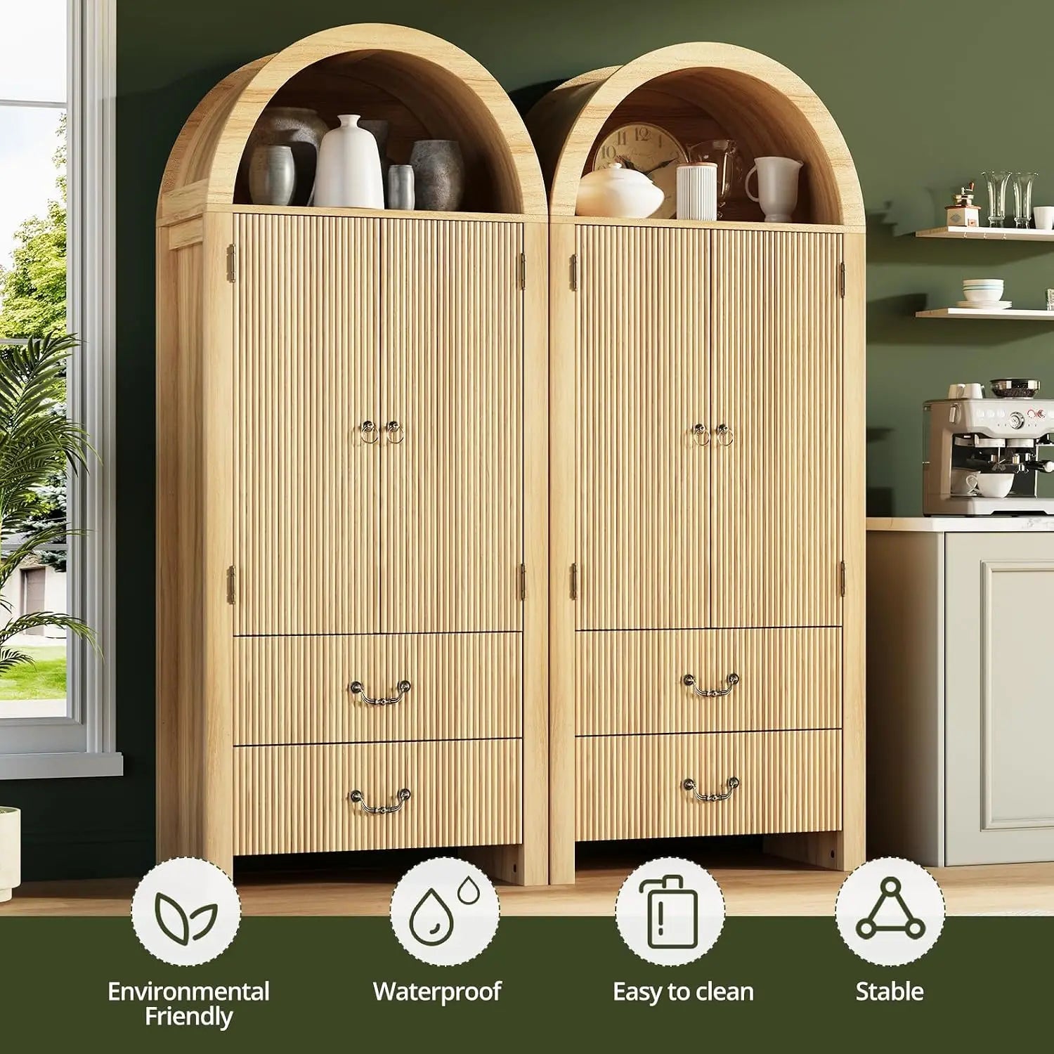 71" Arched Storage Cabinet
