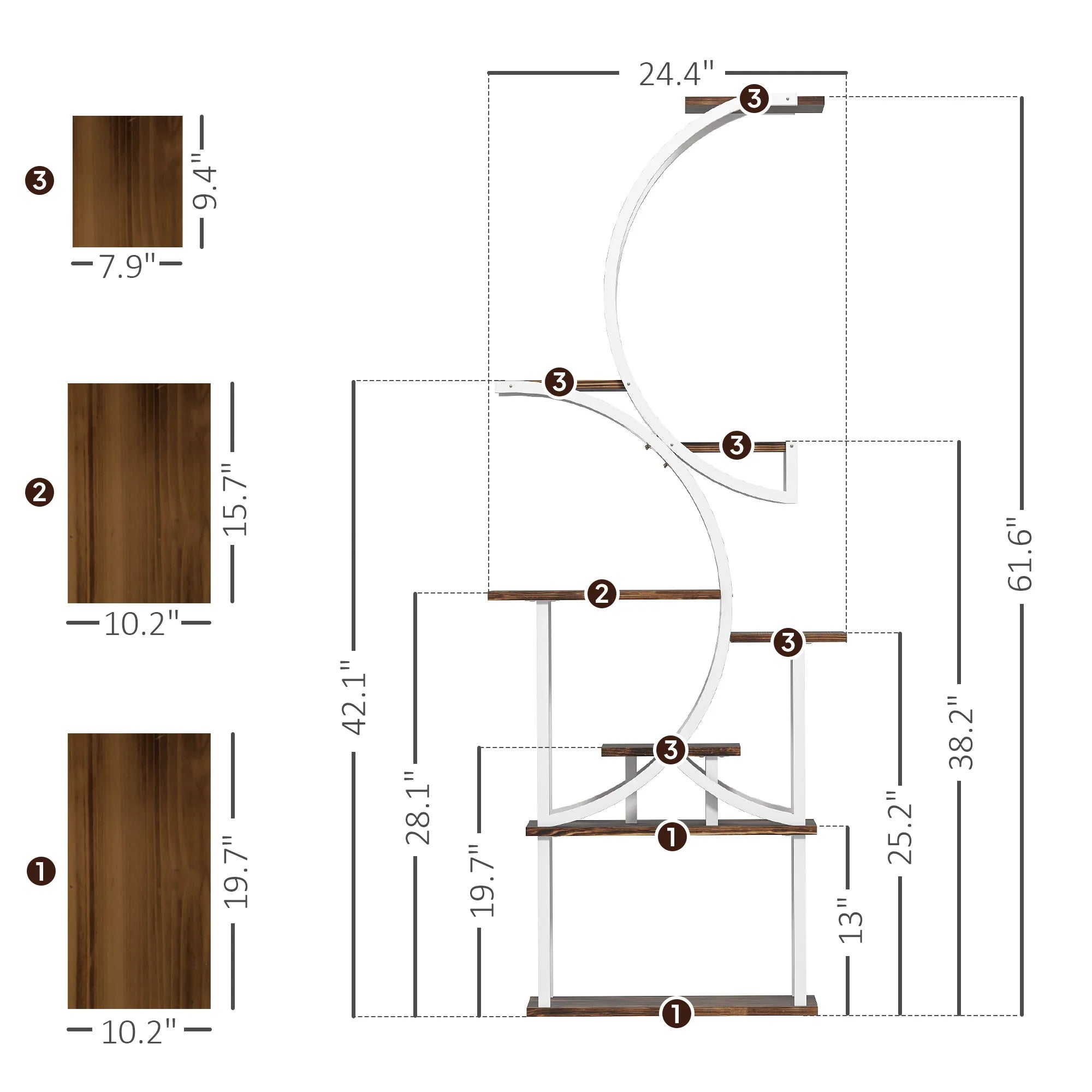 8 Tier Plant Stand 62"