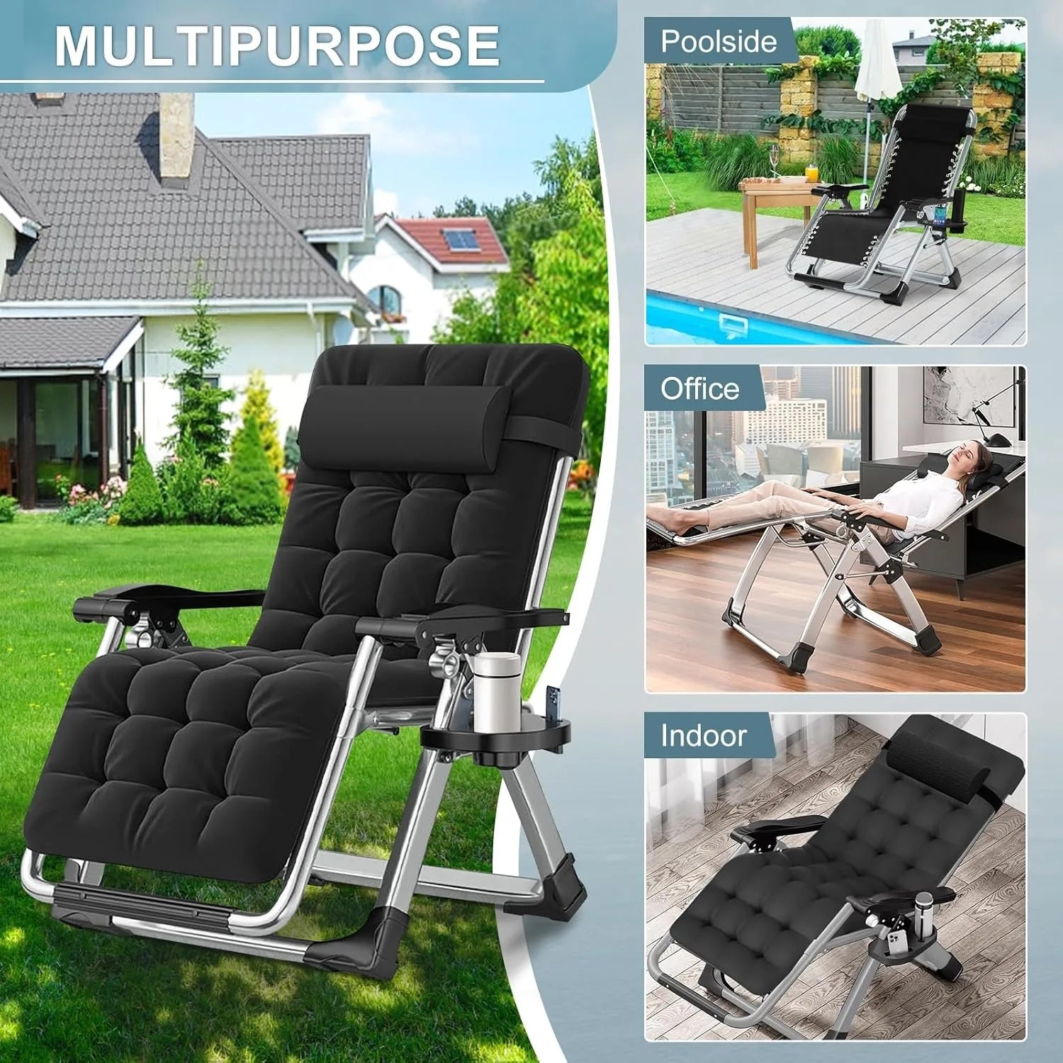 2Pc. Zero Gravity Lounge Chairs