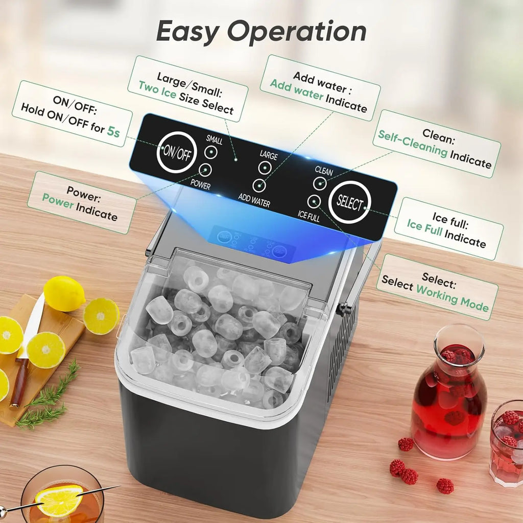 Portable Countertop Ice Maker, Self-Cleaning